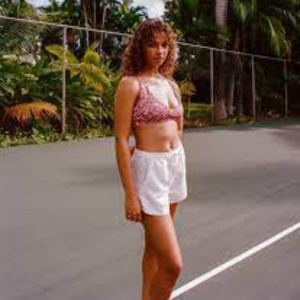 White Linen Swim Coverup Shorts - Garciosa Short-  Med